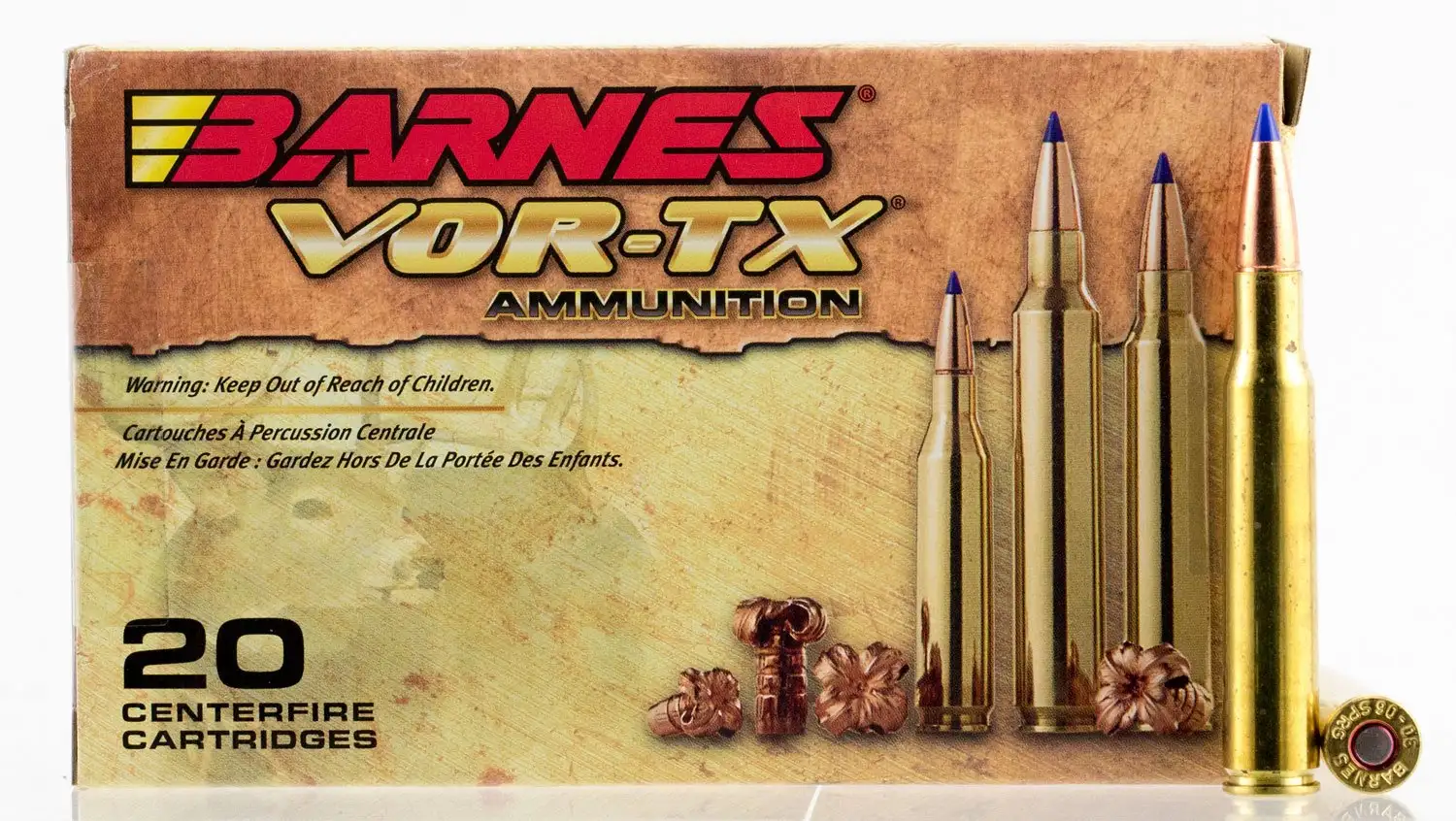 Jasonfirearms.shop 4 Barnes Bullets VOR-TX 168 gr Tipped TSX Boat Tail .30-06 Spfld Ammo, 20/box - 21565