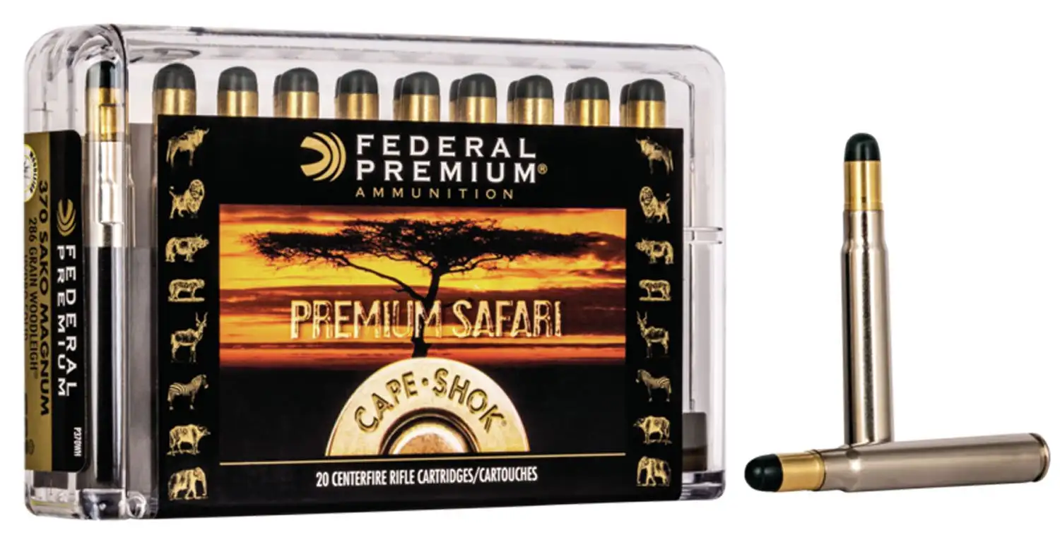 Aguilaammostore.com 4 Federal Premium Safari Cape-Shok 286 gr Woodleigh Hydro Solid .370 Sako Mag Ammo, 20/box - P370WH