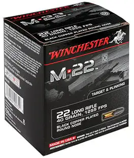 Winchester 22 Long Rifle 40gr M22 Bulk Ammunition 1000rds - S22LRT