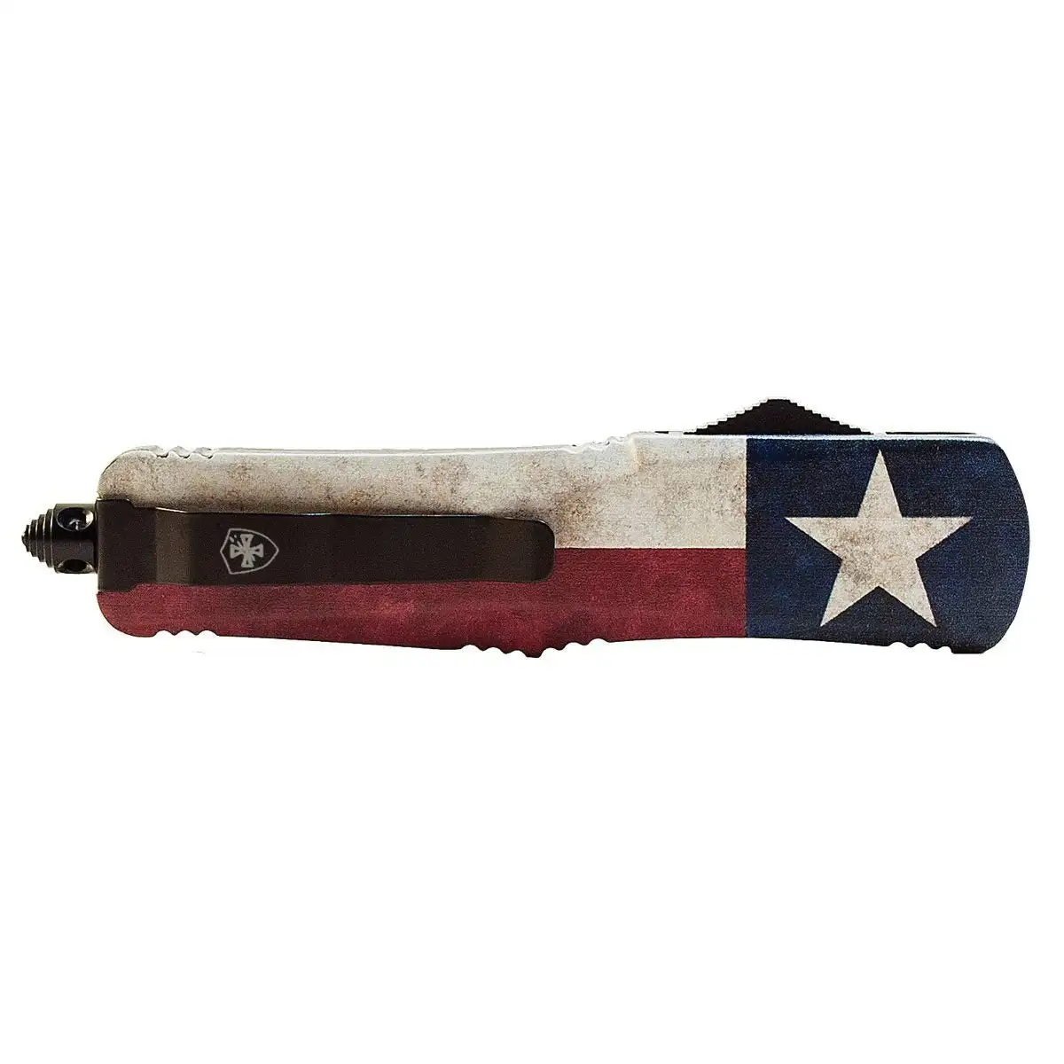 Templar Knife Captain Small OTF Knife Drop Point Serrated, Red/White/Blue - S-CAP-63-1 Templar Knife Captain Small OTF Knife Drop Point Serrated, Red/White/Blue - S-CAP-63-1