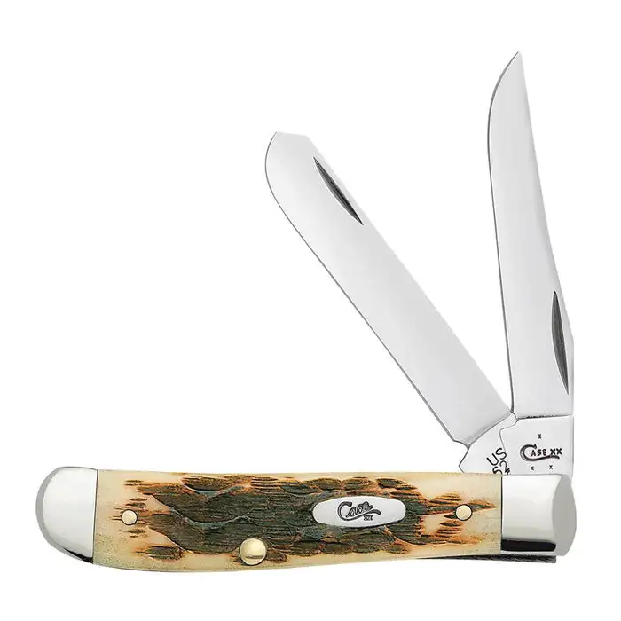 Case Trapper Pocket Folding Knife Amber Handle and Classic Clip, Spey Blades - 00013 Case Trapper Pocket Folding Knife Amber Handle and Classic Clip, Spey Blades - 00013