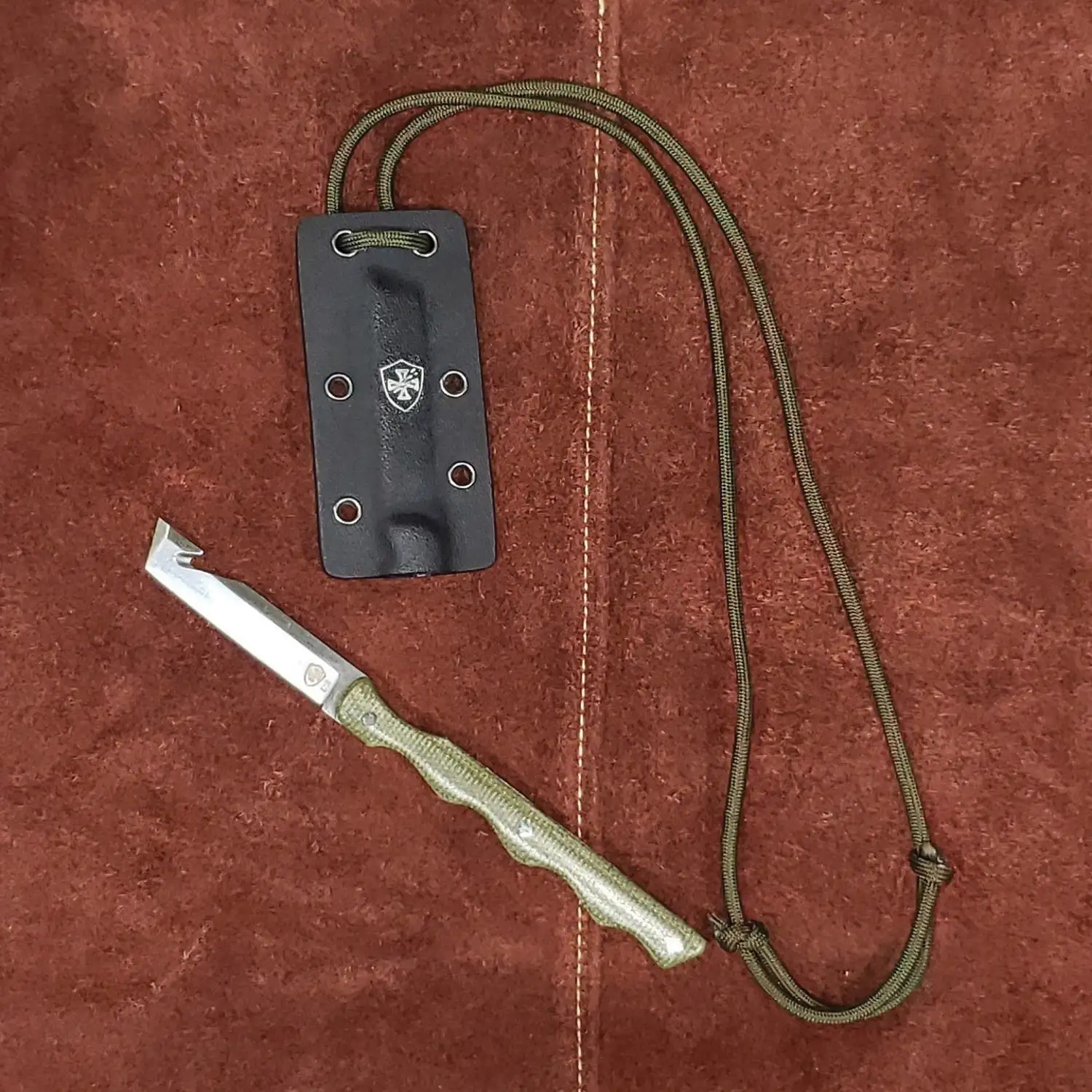 Templar Knife Neck Fixed Olive Drab Tanto - Camo-Inspired Compact Precision - N-TKG-32-2
