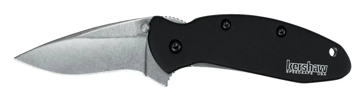 Kershaw Scallion, Folding Knife w/ Liner Lock, Black and Stonewash - 1620GRYBW Kershaw Scallion, Folding Knife w/ Liner Lock, Black and Stonewash - 1620GRYBW