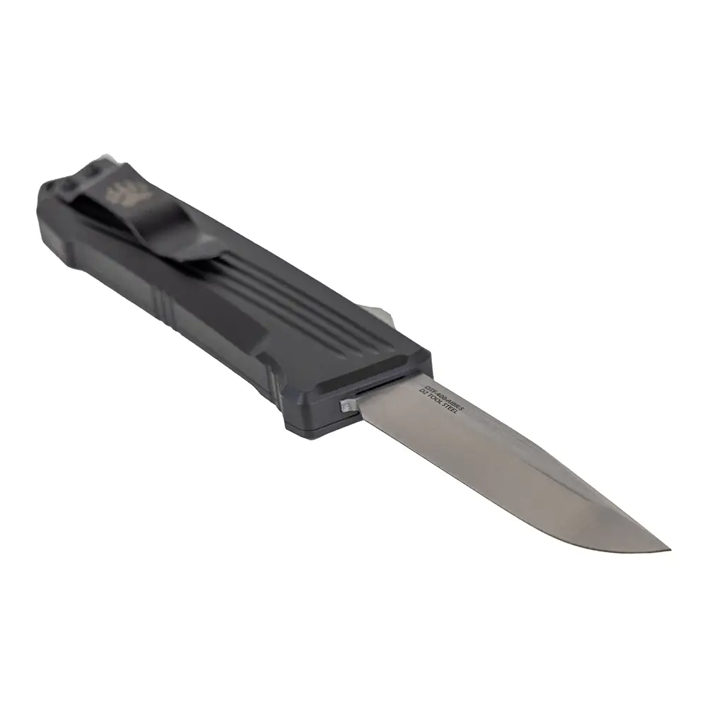 Bear & Son Double Clutch IV 4 1/2" Closed Clip Blade - OTF-400-ALBK-S Bear & Son Double Clutch IV 4 1/2" Closed Clip Blade - OTF-400-ALBK-S