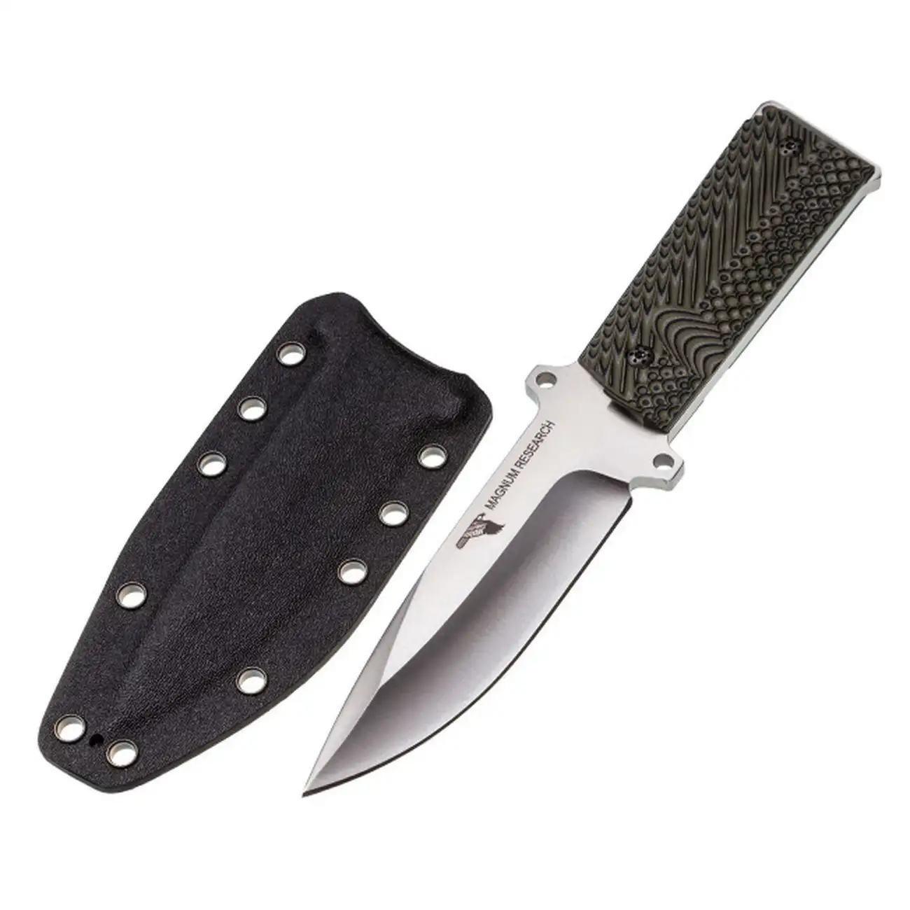 Magnum Research Clip Point Fixed Blade Knife, 9", Gray/Green - KNIFE1911 Magnum Research Clip Point Fixed Blade Knife, 9", Gray/Green - KNIFE1911