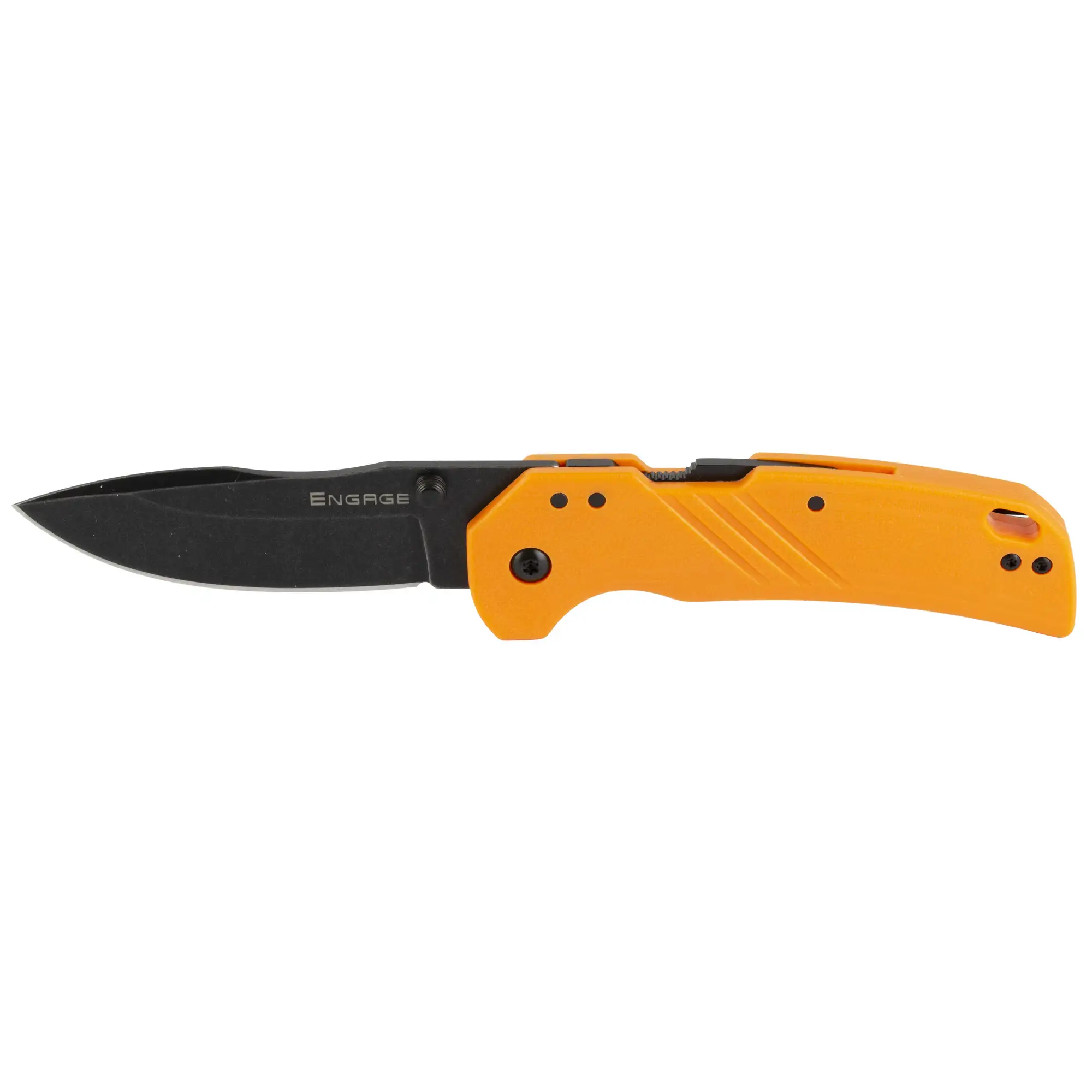 Cold Steel Engage, Folding Knife, 3" Drop Point Blade, Orange GFN Handle, Black Blade, Pocket Clip Cold Steel Engage, Folding Knife, 3" Drop Point Blade, Orange GFN Handle, Black Blade, Pocket Clip